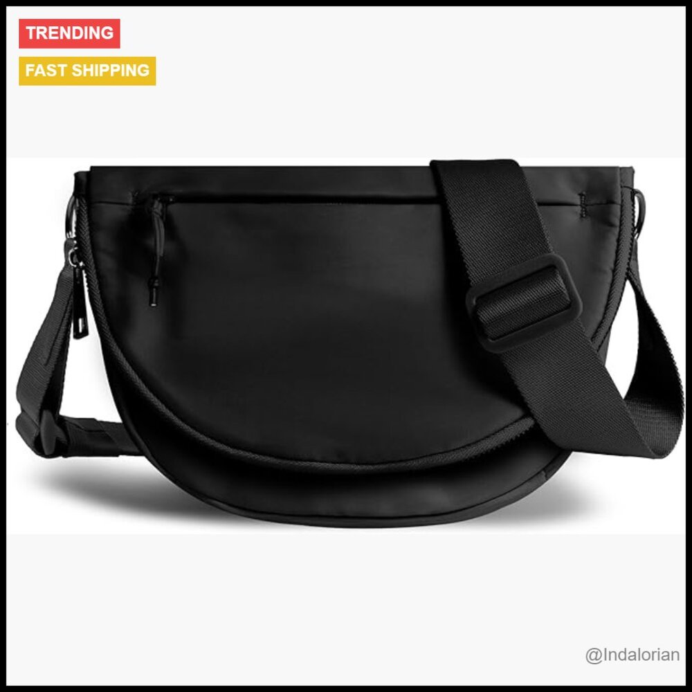 Nylon Crossbody Bag Adjustable Strap Minimal Chic Unisex Fashion Waist Bag